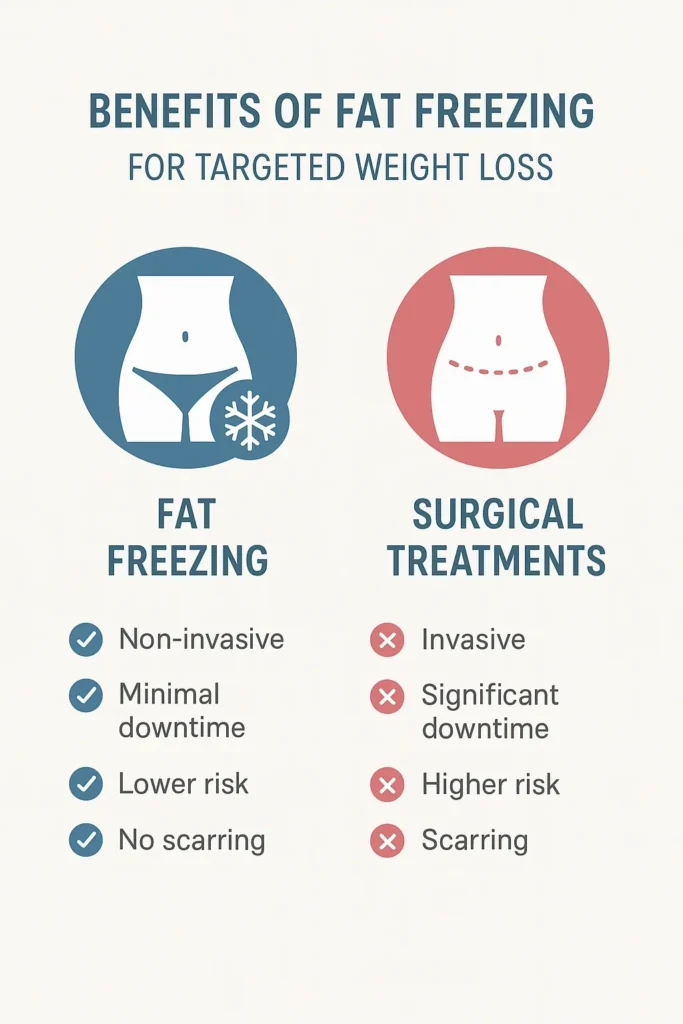 graphic showing the benefits of fat freezing Redhill